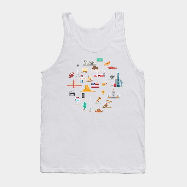 USA Landmarks Tank Top by Antikwar